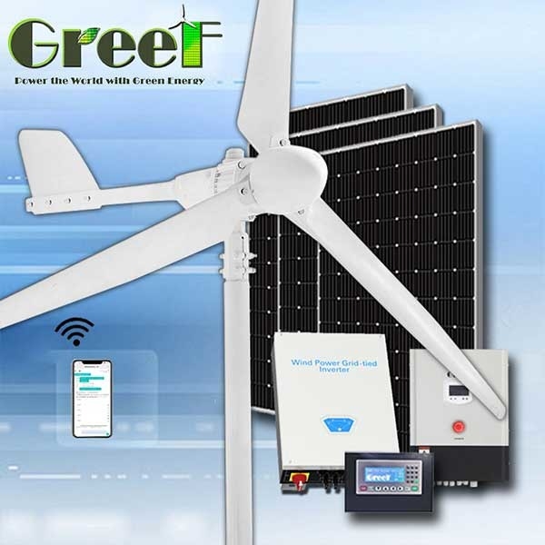 2KW Mini On/Off-grid Solar Hybrid Wind Generator Turbine สำหรับไฟฟ้าภายในบ้าน
