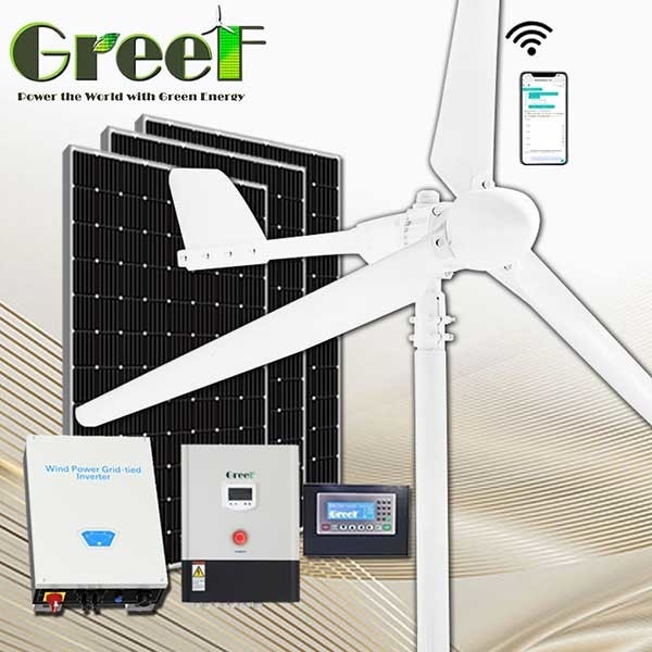 2KW บนกริดพลังงานสมบูรณ์เครื่องกำเนิดลมแกนนอนที่ผลิตในประเทศจีน
