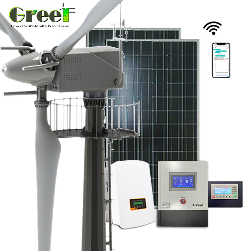 Pitch Control Grid Tie Inverter กังหันลมพลังงานแสงอาทิตย์แบบไฮบริดติดตั้งง่าย30KW