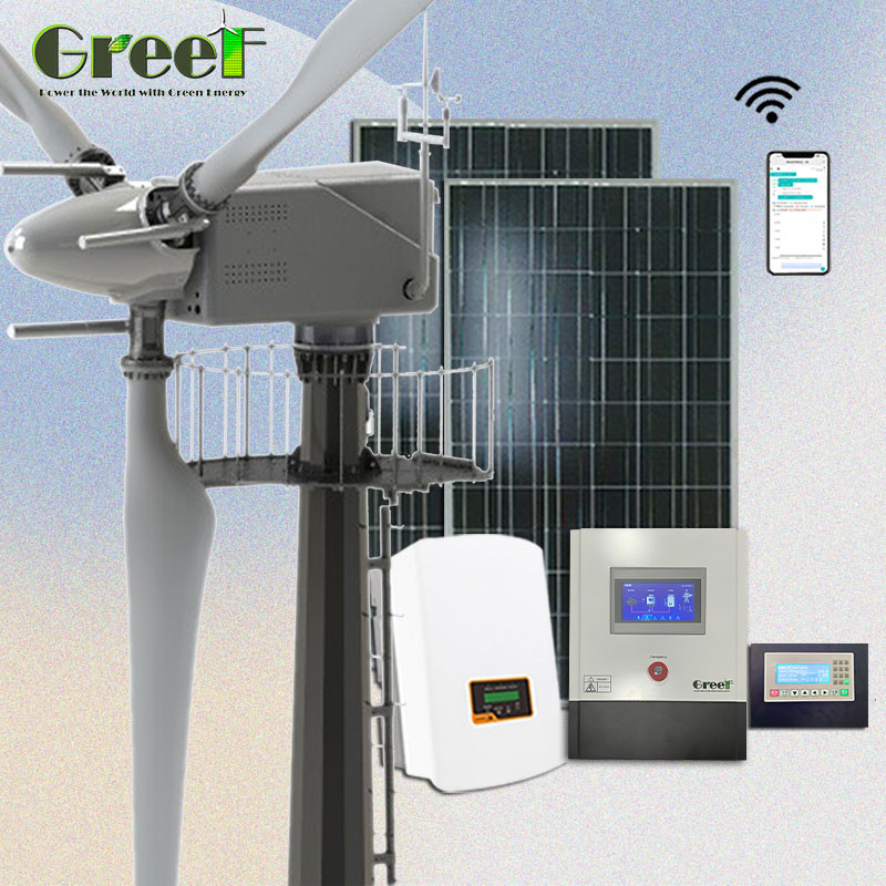 Pitch Control Grid Tie Inverter กังหันลมพลังงานแสงอาทิตย์แบบไฮบริดติดตั้งง่าย30KW