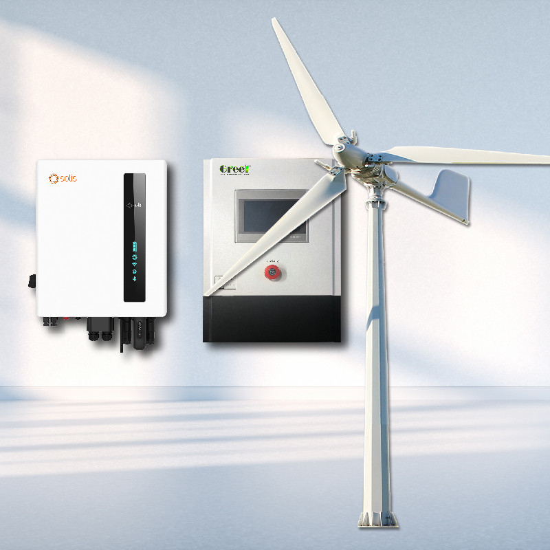 กังหันลม 5KW-50KW พร้อมระบบควบคุมใบพัดแบบปรับได้ 3 ใบพัด ความเร็วลมเริ่มต้นต่ำ