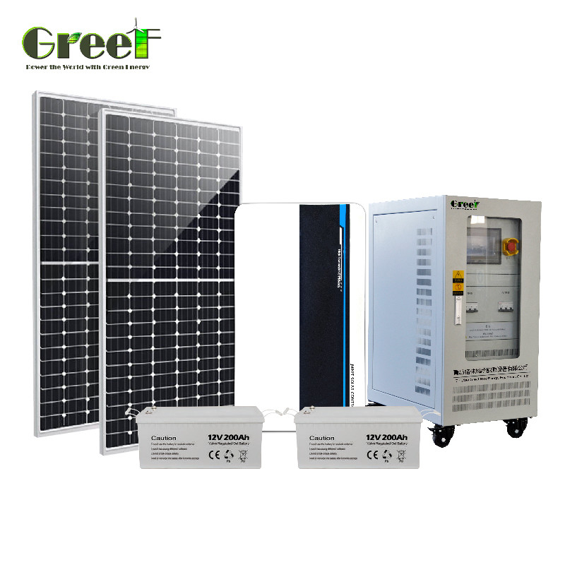 พลังงานภาระ 5kW ระบบพลังงานแสงอาทิตย์ขนาดเล็กปิดเครือข่าย พร้อม PWM Charge Controller