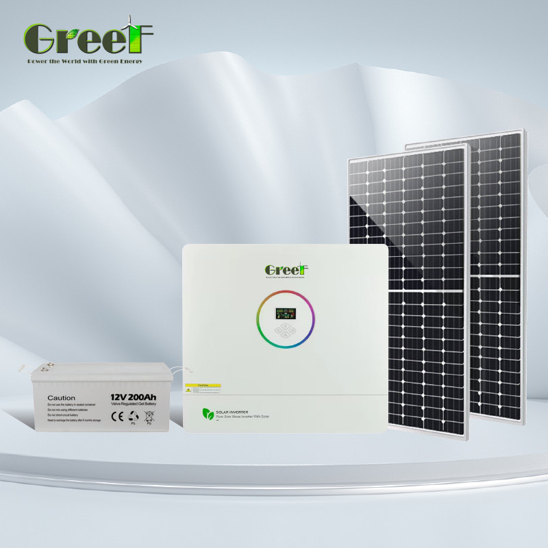 5KW 10kw On Grid Off Grid ระบบพลังงานแสงอาทิตย์ พร้อมแบตเตอรี่สําหรับใช้ในบ้าน