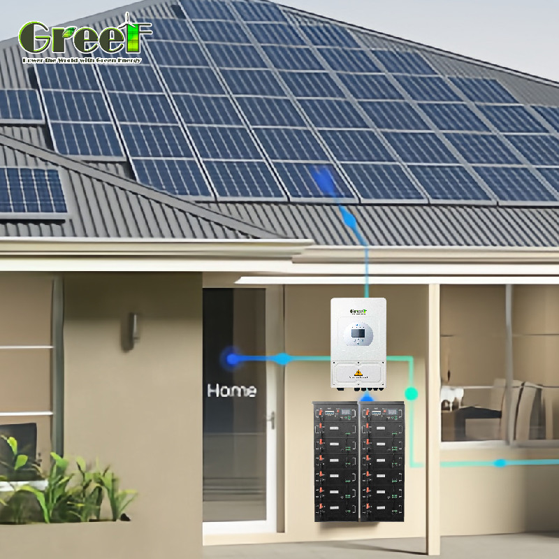 LCD Display ระบบแสงอาทิตย์ PV 5kW ระบบแสงอาทิตย์ไฮบริดพลังงานภาระ 5000W พร้อมรีโมทคอนโทรล