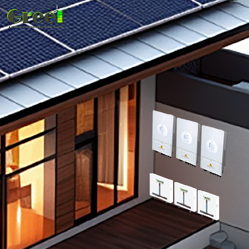 เครื่องผลิตพลังงานไฮบริด ด้วยฟังก์ชันสํารอง จอจอ LCD 8Kw-10Kw ระบบแสงอาทิตย์