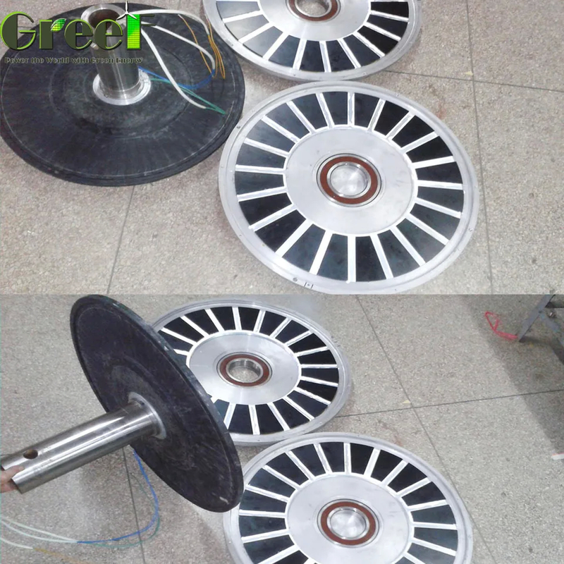 เครื่องกําเนิดแม่เหล็กคงที่ 3 ขั้นตอนที่ไม่มีแกน 12-450V ระยะความดัน โรเตอร์ภายนอก