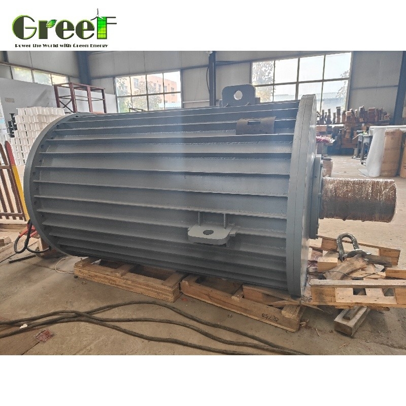 20RPM 100RPM เครื่องผลิตแม่เหล็กถาวร 3 ขั้นตอน เครื่องผลิตแม่เหล็กถาวรต่ํา 200KW 500KW เครื่องผลิตแม่น้ําแม่น้ํา PMG Inverter