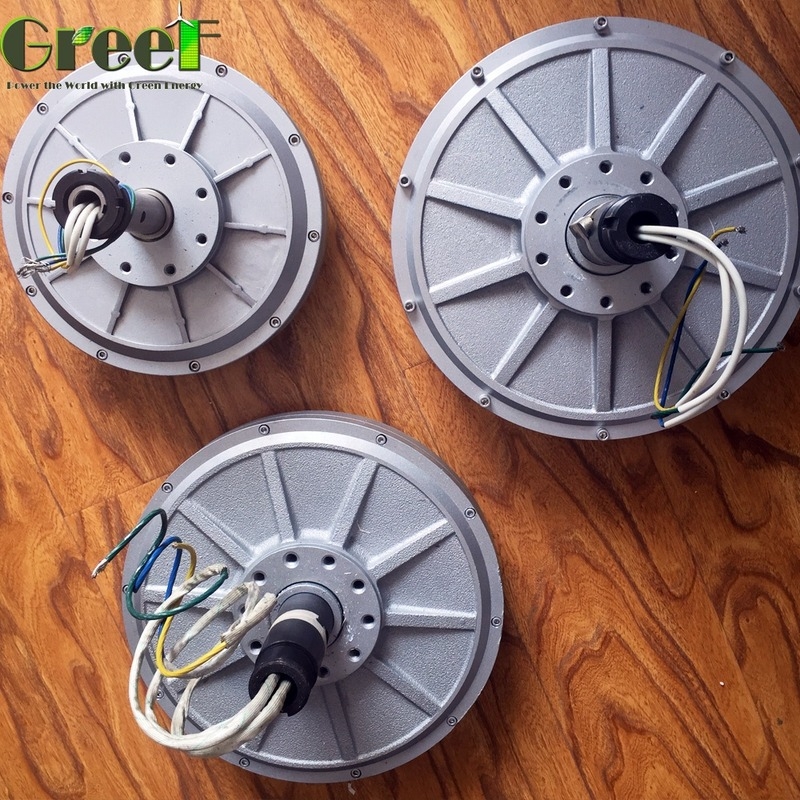 เครื่องกำเนิดแม่เหล็กถาวร Coreless Disk ขนาด 2kw การผลิตไฟฟ้า 3 เฟส