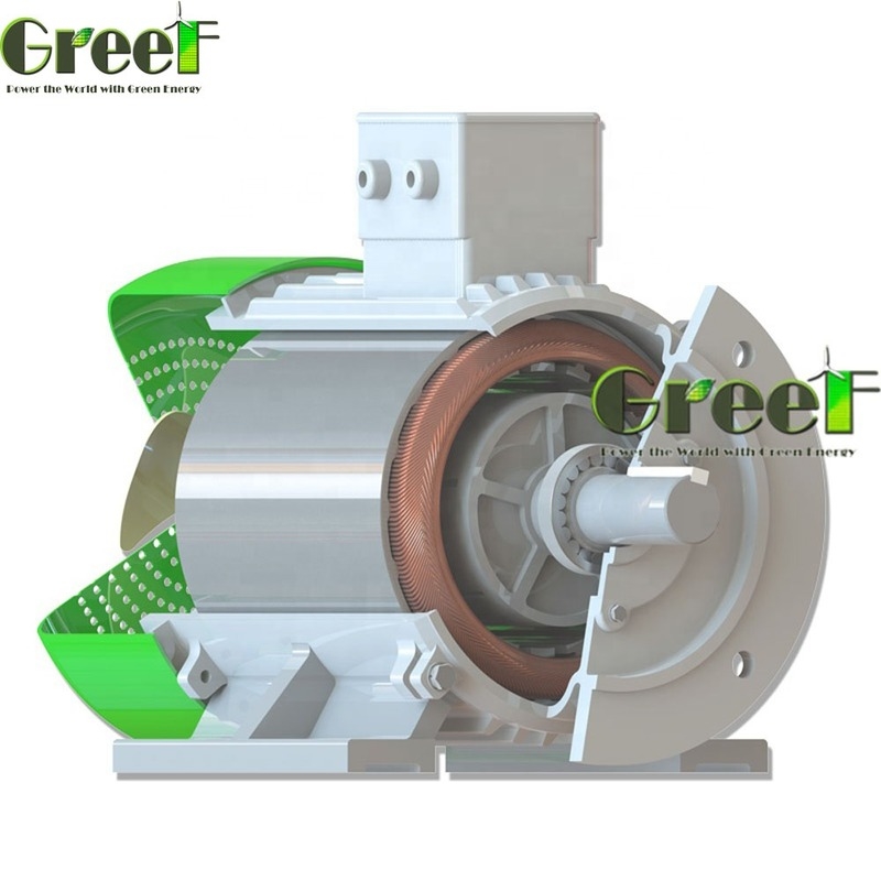 เครื่องกำเนิดไฟฟ้าแม่เหล็กถาวร SKF Bearing พร้อมตัวเครื่องอะลูมิเนียมป้องกัน IP54 และลวดทองแดง