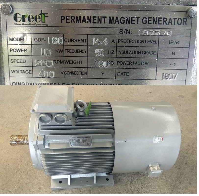 เครื่องกําเนิด PM ระดับความเร็วต่ํา 220V 380V ระยะ 3 สําหรับเครื่องจักรลม 50KW 200KW