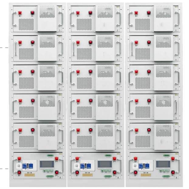 ขนาดแบตเตอรี่ที่กําหนดเอง แบตเตอรี่ LiFePO4 กับ 6000 Cycle Times และ Smart BMS สําหรับการเก็บพลังงานแรงดันสูง