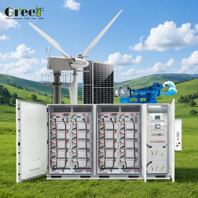 ระบบโซลาร์เซลล์ไฮบริดกำลัง 100-3000kW และระบบไฮบริดโซลาร์ลมพร้อมแบตเตอรี่ลิเธียม LiFePO4 และระดับการป้องกัน IP65