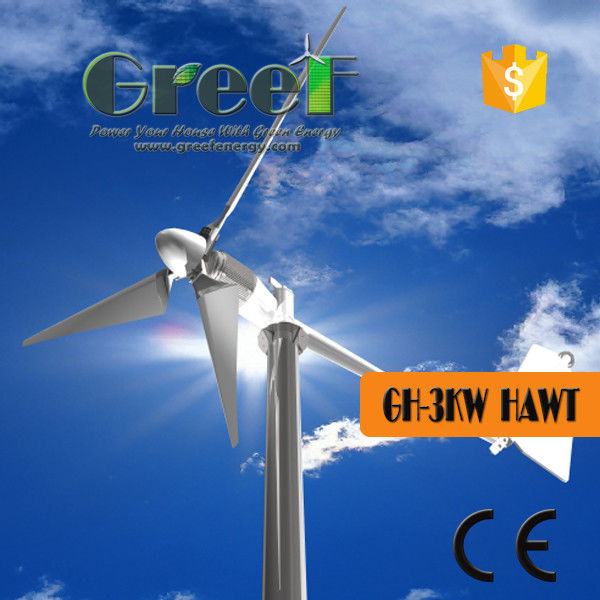 2KW 3KW ติดตั้งง่ายกังหันลมแกนนอนพร้อมระบบ Off Grid On Grid