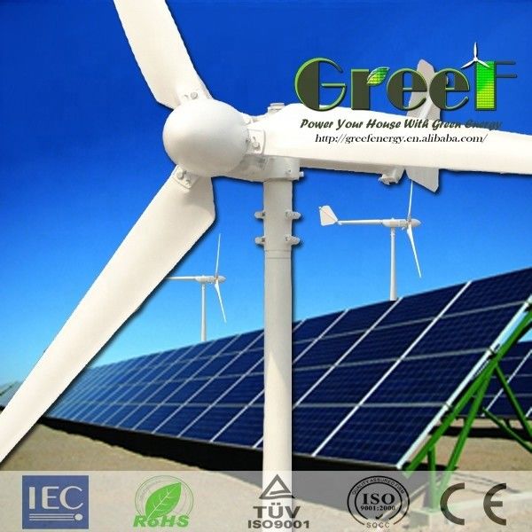 2KW Mini On Grid ระบบเครื่องกำเนิดไฟฟ้ากังหันลมพลังงานแสงอาทิตย์แบบผสมผสานสำหรับบ้าน