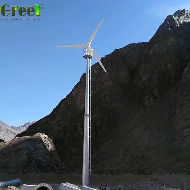 กังหันลมพลังงานแสงอาทิตย์แบบไฮบริดกริด Tie Pitch กังหันลมแนวนอน 20KW สำหรับ Home