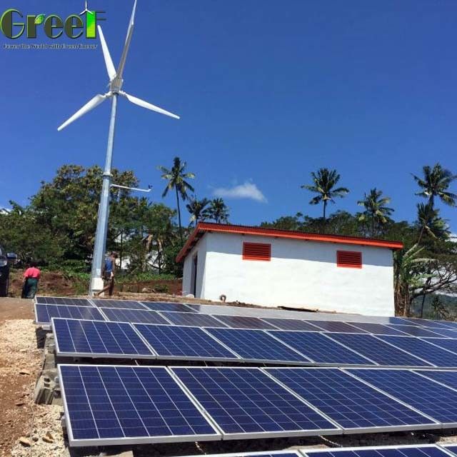 5kw บนชั้นดาดฟ้าความเร็วต่ำควบคุมแนวนอนกังหันลมสำหรับใช้ในบ้าน