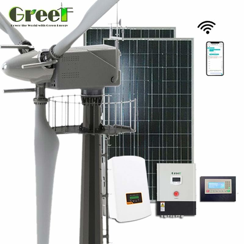 ความเร็วเริ่มต้นต่ำพลังงานนอกกริด Solar Hybrid Pitch Control ใบพัดกังหันลม 30kw